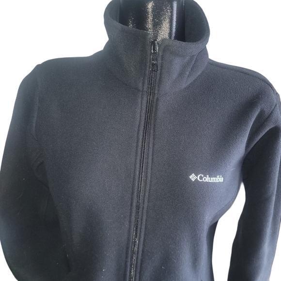 Black Columbia Full Zip Omni-heat Thermal Comfort Soft Shell Jacket M - Picture 2 of 6